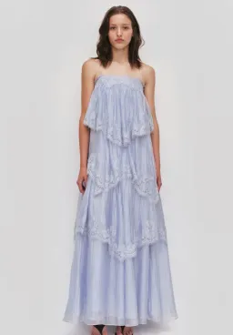 AJE- Ophelia Lace Gown- Blue- Size 8 for rent on The Volte - image 1