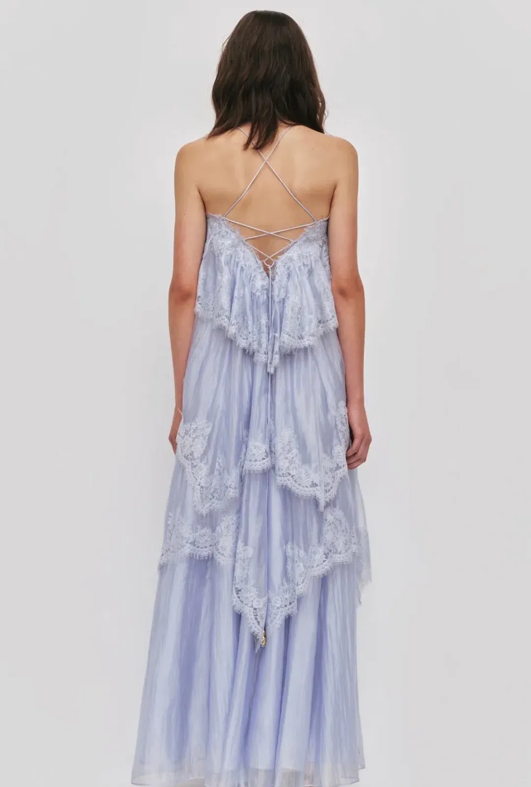 AJE- Ophelia Lace Gown- Blue- Size 8 for rent on The Volte - main image