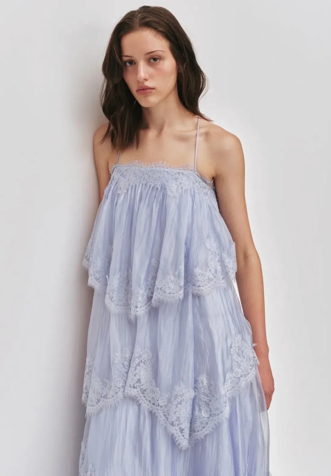 AJE- Ophelia Lace Gown- Blue- Size 8 for rent on The Volte - main image
