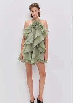 AJE- Pandorea Layered Mini Dress- Moss- Size 10 for rent on The Volte - image 2