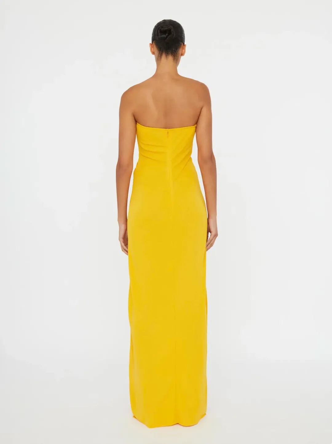 Christopher Esber Saffron Arced Palm Strapless Dress - Size 6 AU for rent on The Volte - main image
