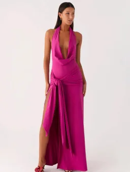 Rowan Ray Cowl Maxi Dress - Fuchsia - peppermayo for rent on The Volte - image 1