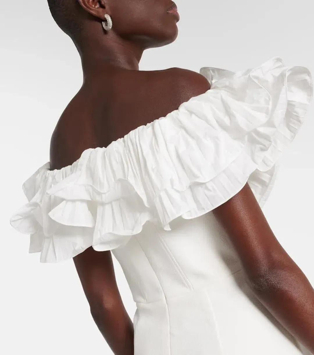 🤍 Rebecca Vallance Tessa Ruffled Mini Dress – Ivory White – Size 10 (AU) 🤍 RACES!!! for rent on The Volte - main image