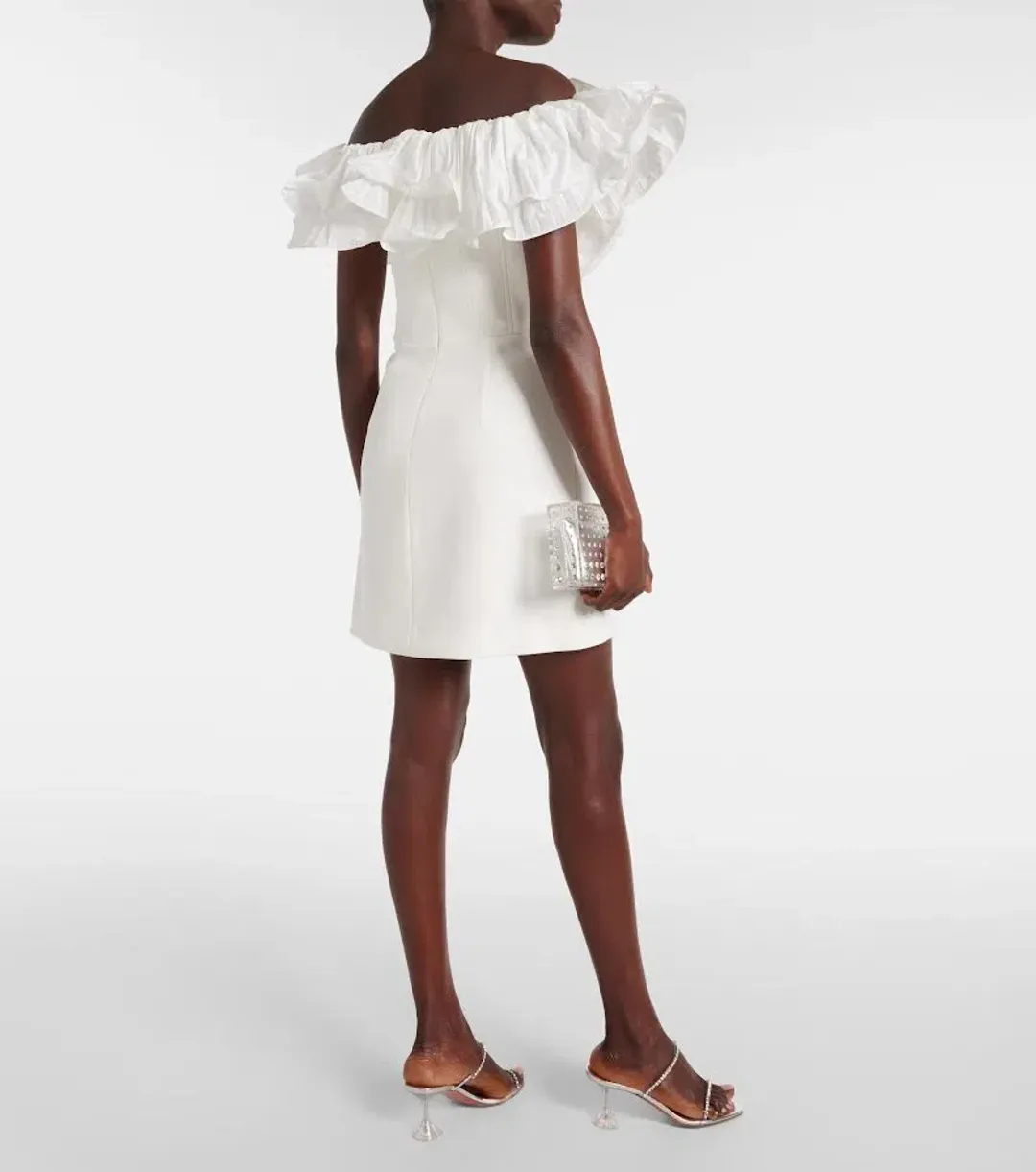 🤍 Rebecca Vallance Tessa Ruffled Mini Dress – Ivory White – Size 10 (AU) 🤍 RACES!!! for rent on The Volte - main image