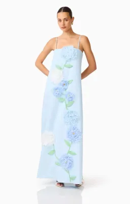 Elliatt Buttercup Embroidered Maxi Dress in Blue Size XS for rent on The Volte - image 2