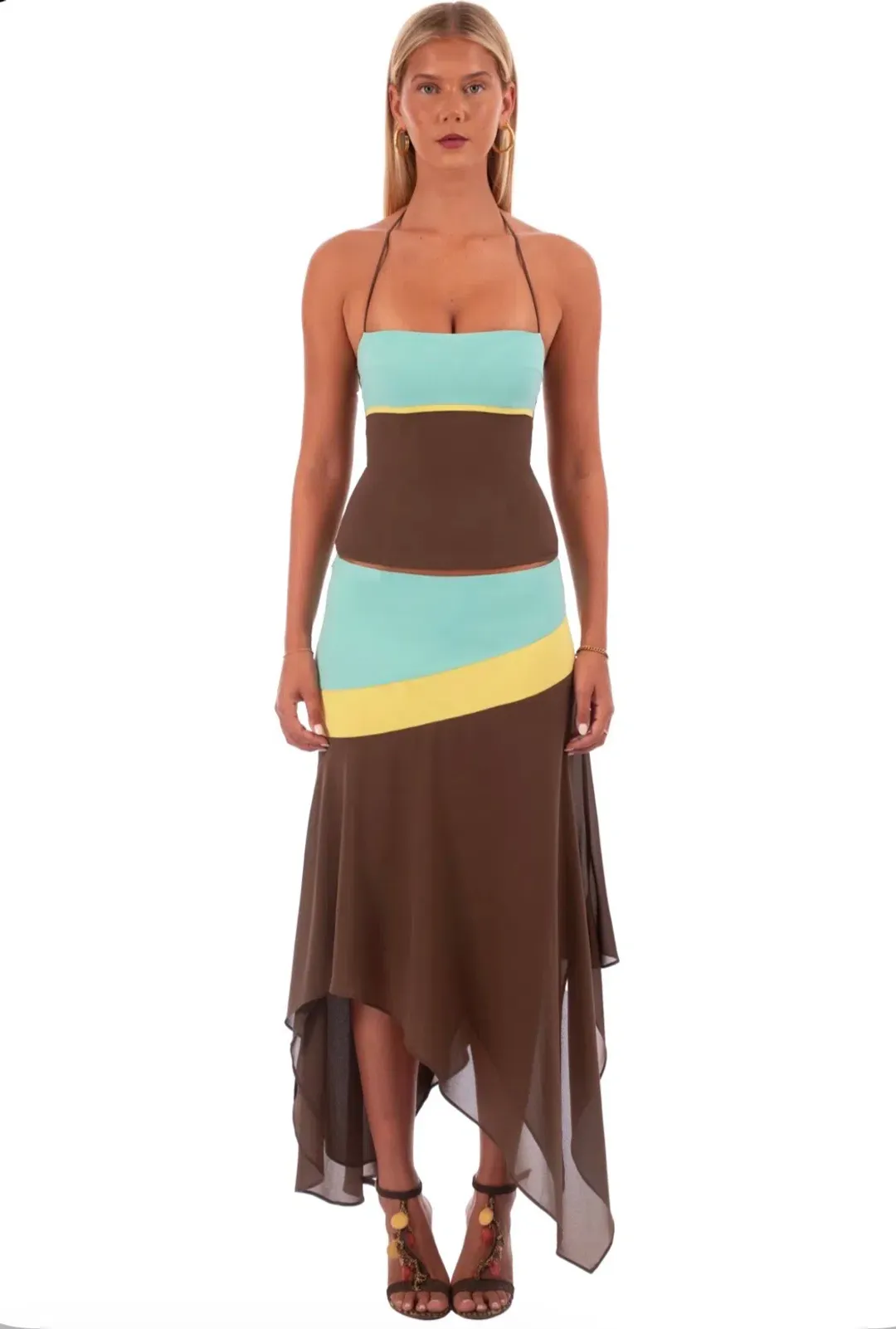 I am Delilah Iris Corset & Skirt Set in Mocha Size XS for rent on The Volte - main image