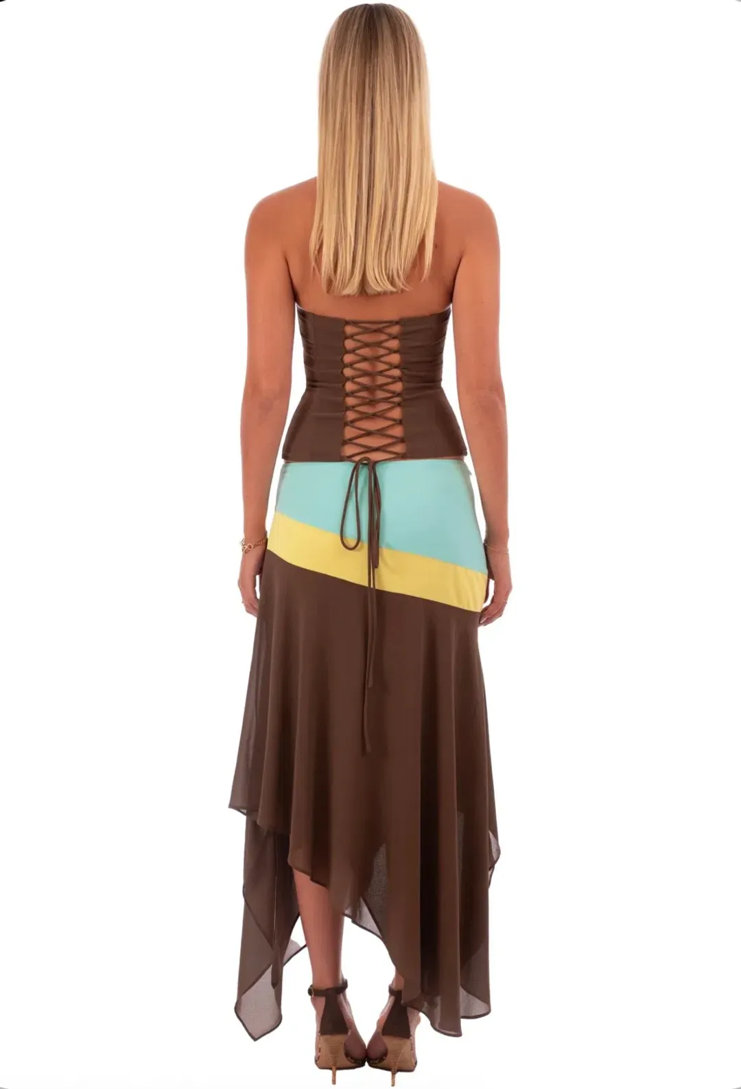 I am Delilah Iris Corset & skirt Set in Mocha Size S for rent on The Volte - main image