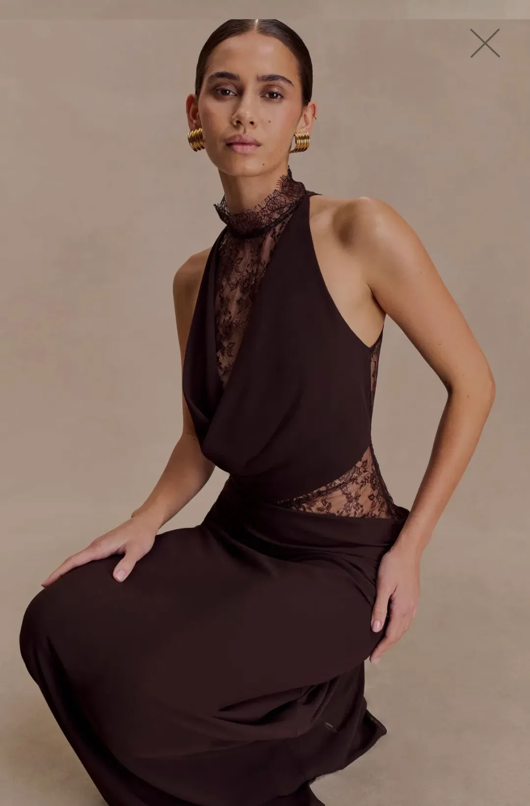 Arra dress in cacao brown  for rent on The Volte - main image
