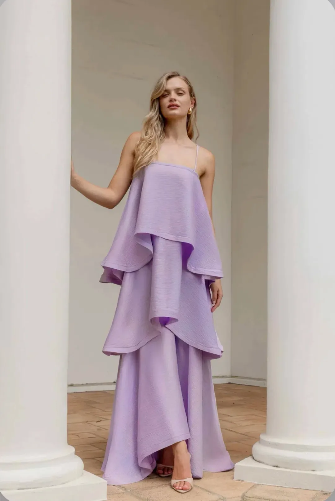 Elliatt Tilly Tiered Maxi Dress in Purple Size XS for rent on The Volte - main image
