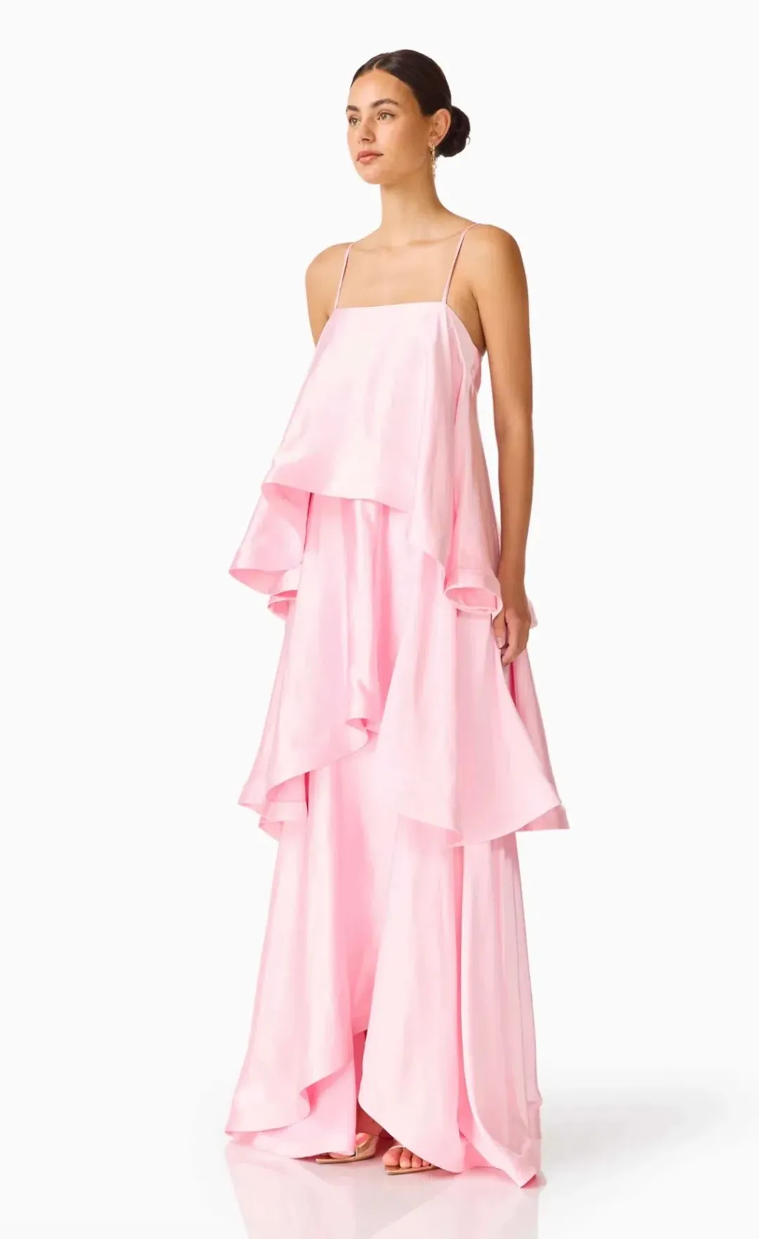 Elliatt Tilly Tiered Maxi Dress in Pale Pink Size S for rent on The Volte - main image