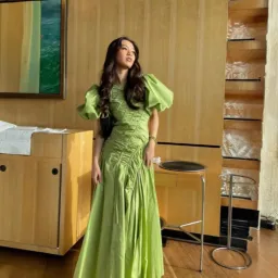 AJE Green Siren Midi Dress Size AU 8  for rent on The Volte - image 1