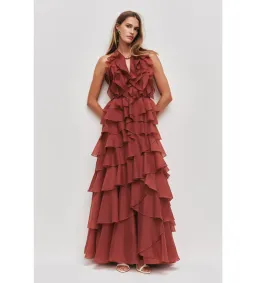 Aje Cleo Gown Rust Size 12 for rent on The Volte - image 1