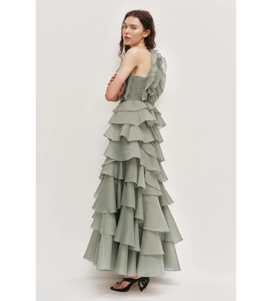 Aje Cleo Gown Moss Size 10 for rent on The Volte - main image