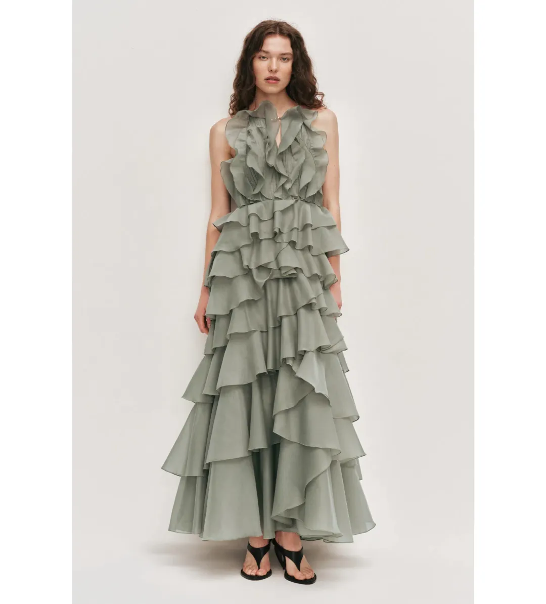 Aje Cleo Gown Moss Size 10 for rent on The Volte - main image
