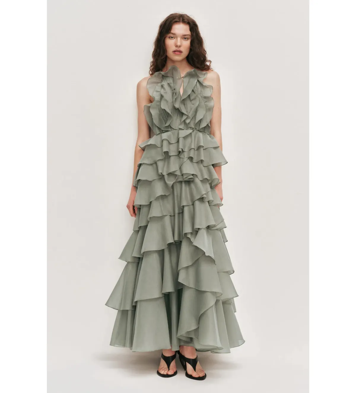 Aje Cleo Gown Moss Size 10 for rent on The Volte - main image