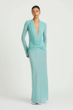 Benni Zuri Maxi Long Sleeve Dress Blue for rent on The Volte - image 2
