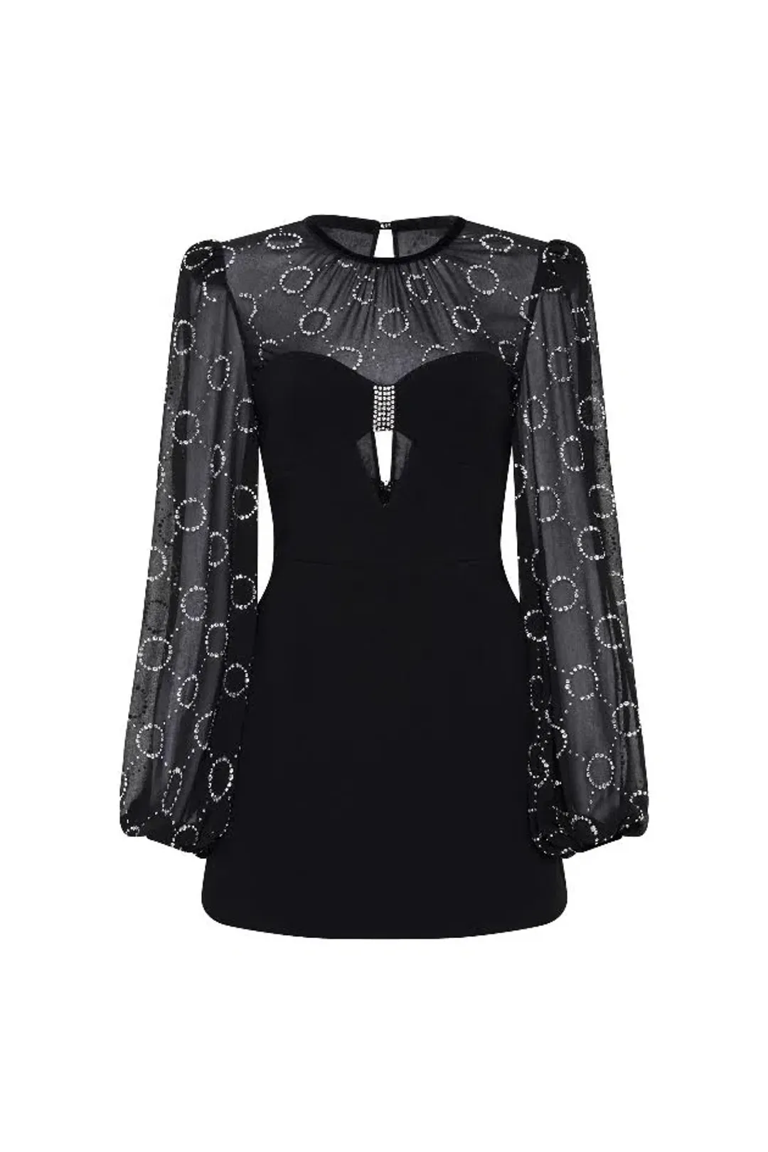 ❆ REBECCA VALLANCE Ellasandra Mini Dress - Size 6 AU - Black Sparkly Outfit ❆ for rent on The Volte - main image