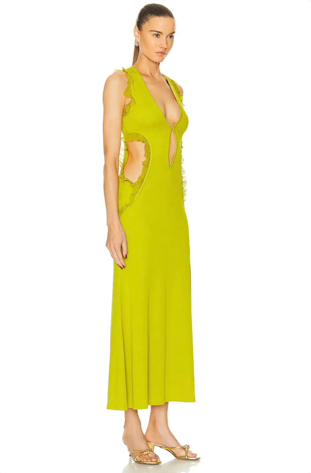 Christopher Esber Limeade Carina Plunge Dress - Size 10 AU for rent on The Volte - main image