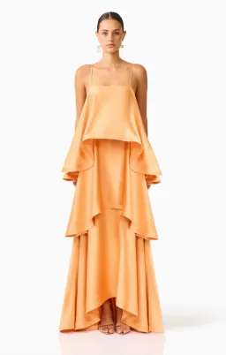 Elliatt Tilly Tiered Maxi Dress in Orange Size S for rent on The Volte - image 1