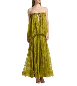 Zimmermann Luna Lace Bandeau Gown in Pistachio Size 0/AU8 for rent on The Volte - image 1