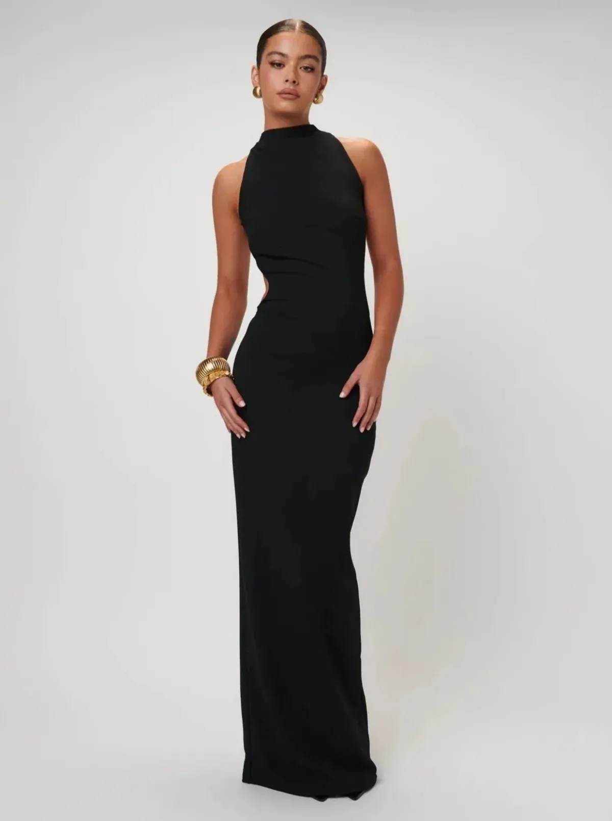 EFFIE KATS AMBRE GOWN BLACK SIZE 6 (XS) for rent on The Volte - main image