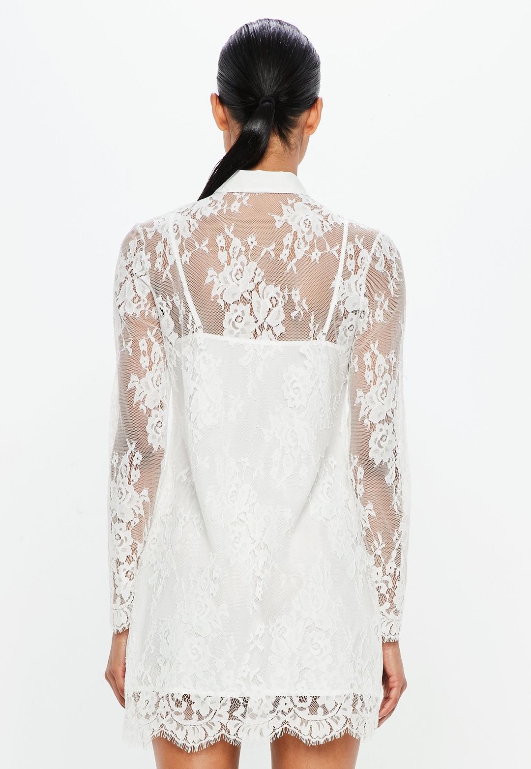 Peace & Love Lace Shirt Dress for rent on The Volte - main image