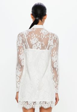 Peace & Love Lace Shirt Dress for rent on The Volte - image 2