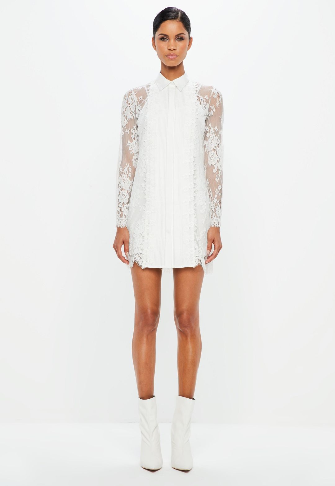 Peace & Love Lace Shirt Dress for rent on The Volte - main image