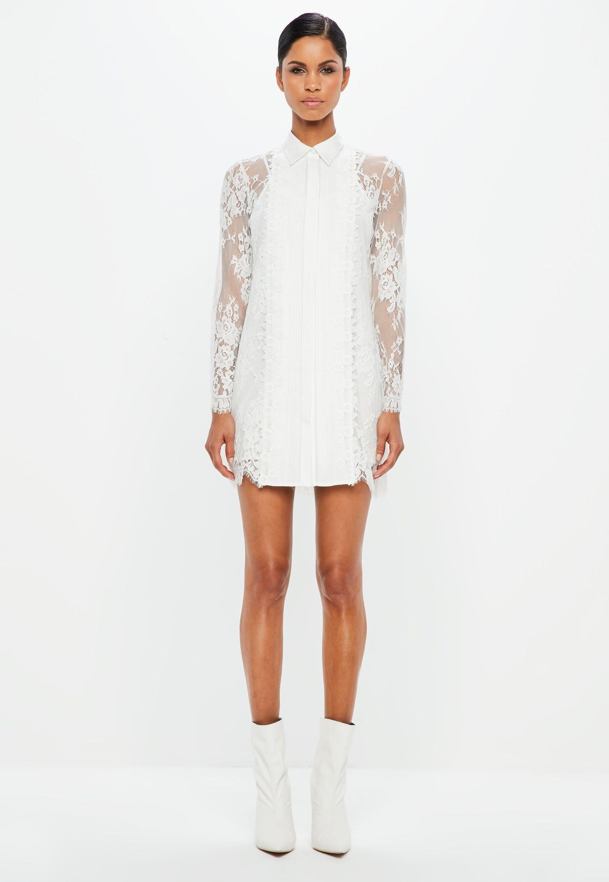Peace & Love Lace Shirt Dress for rent on The Volte - main image