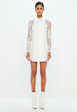 Peace & Love Lace Shirt Dress for rent on The Volte - image 1
