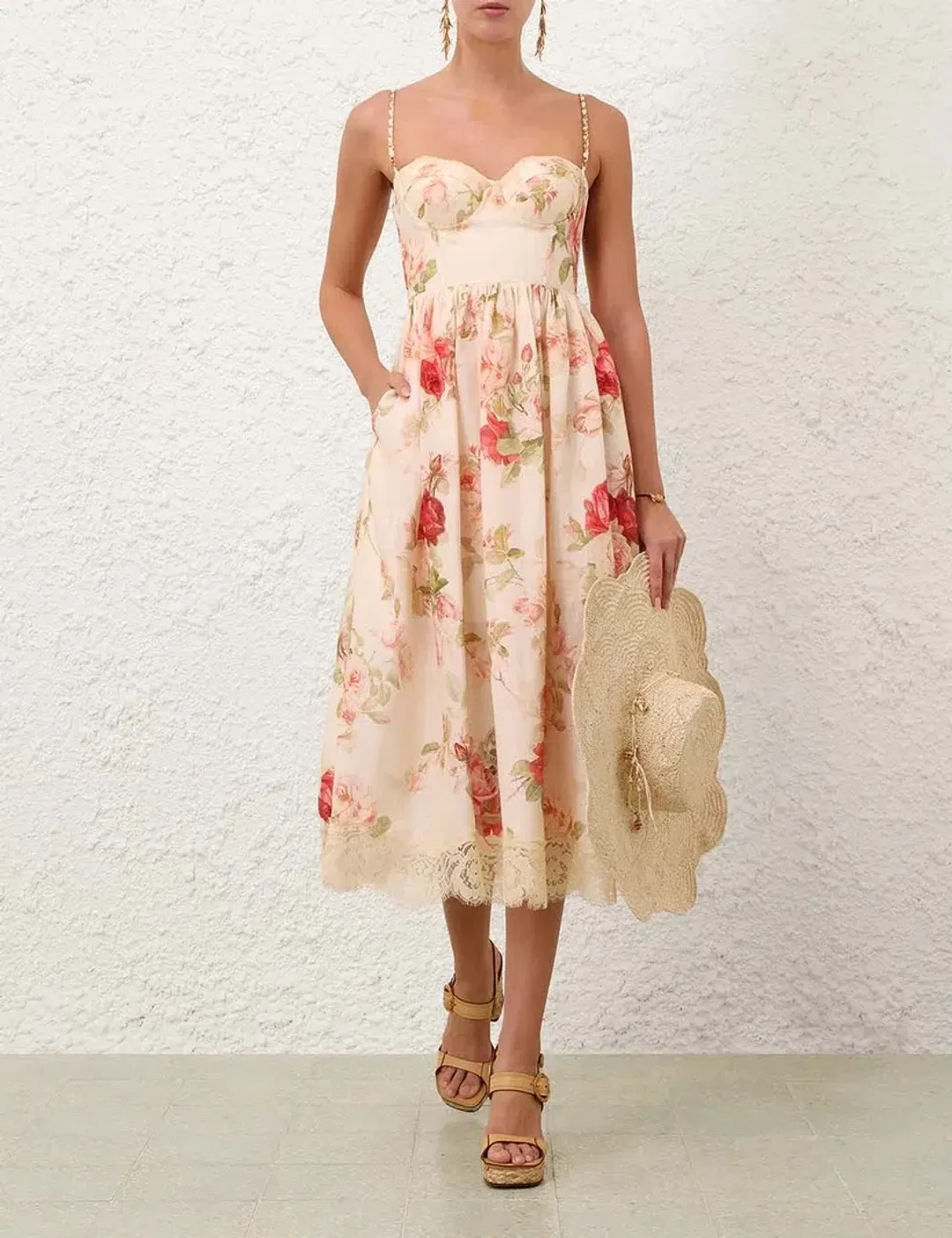 Zimmermann Roselight Picnic Midi Dress - size 1 for rent on The Volte - main image