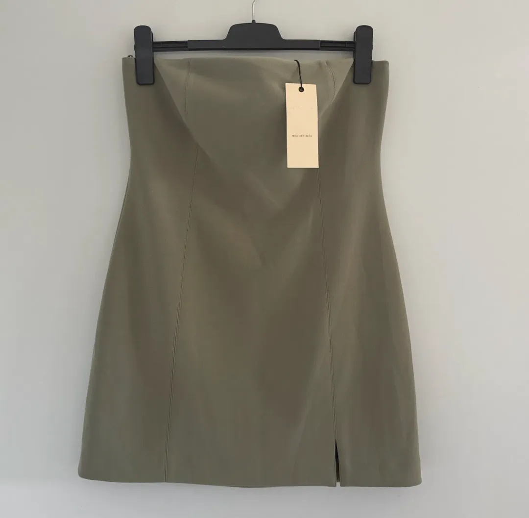 Karina Strapless Spilt Mini Sage Size 16 for rent on The Volte - main image