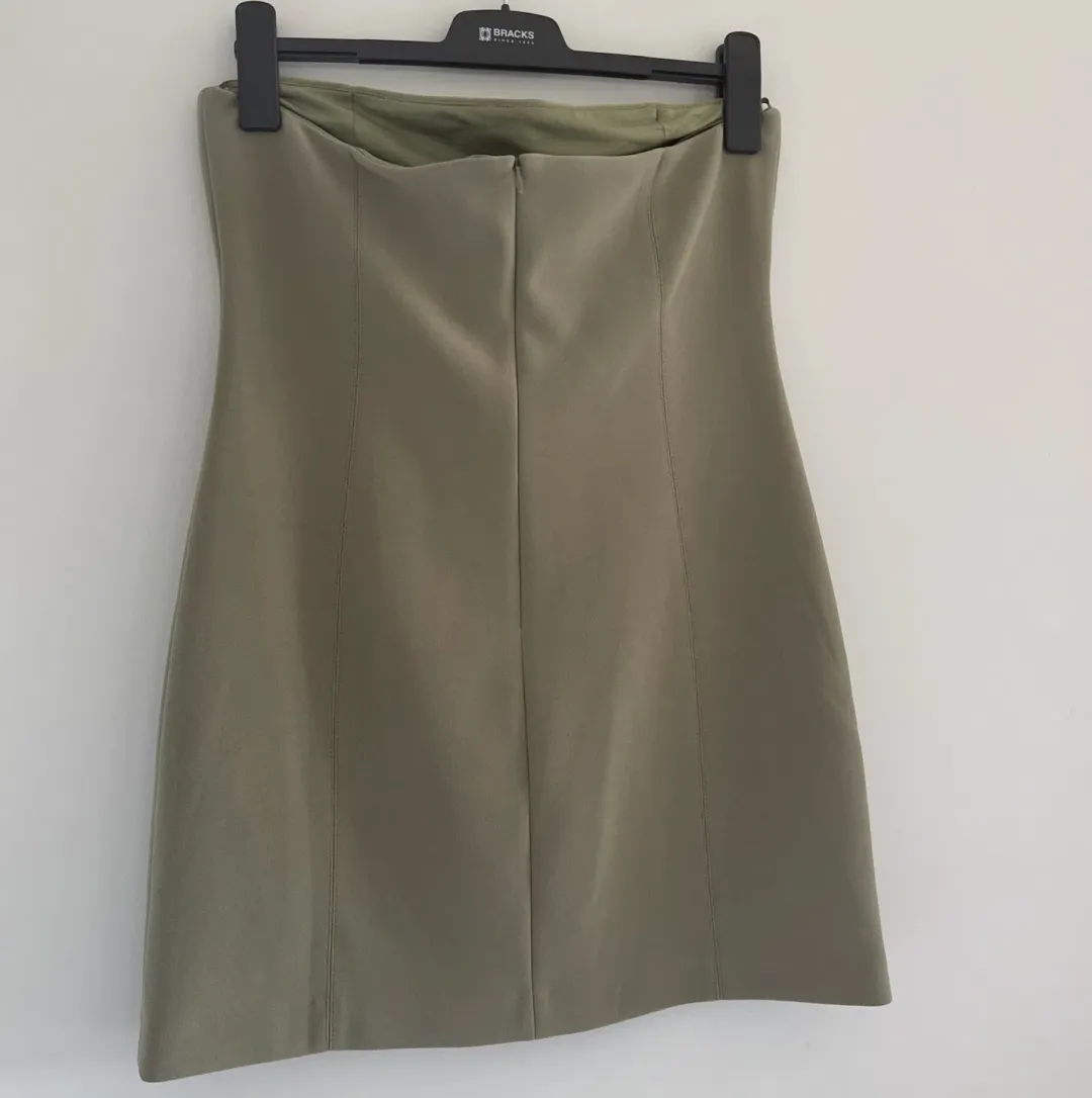 Karina Strapless Spilt Mini Sage Size 16 for rent on The Volte - main image