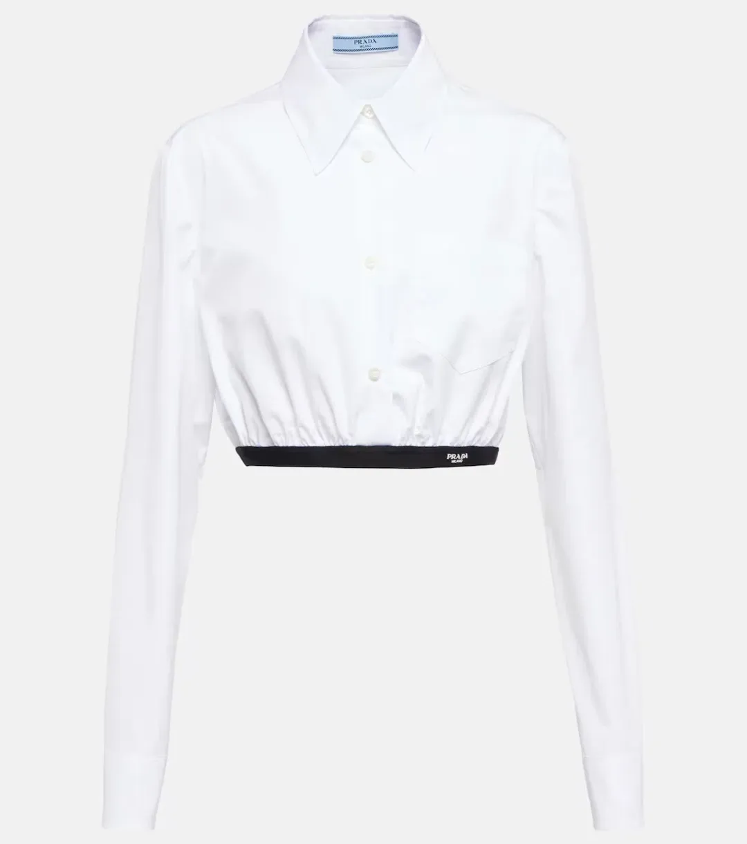 Prada Poplin Button-Down Crop Blouse for rent on The Volte - main image
