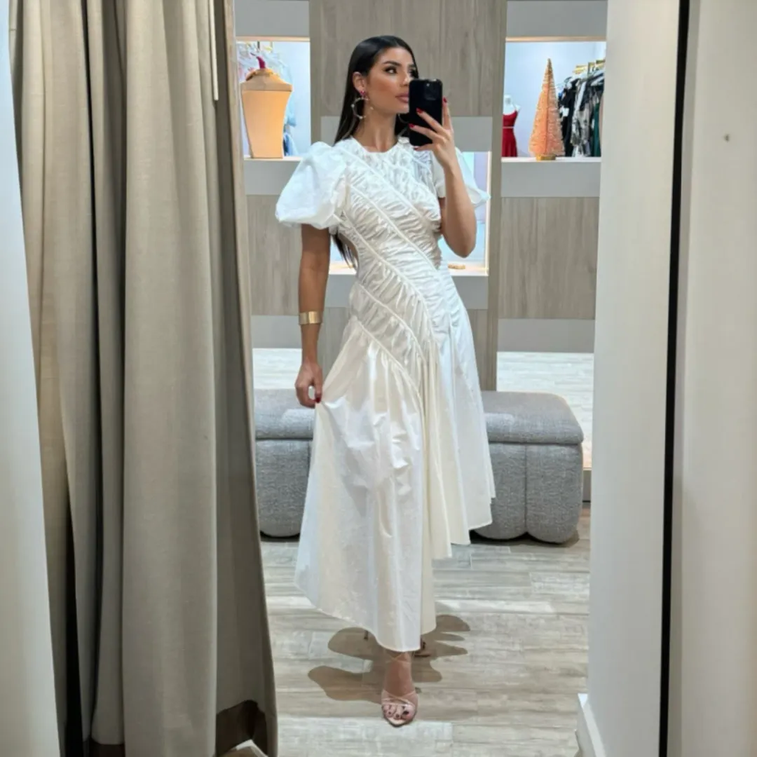AJE Siren Midi Dress White Size 8 for rent on The Volte - main image