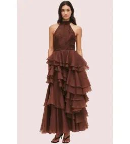 Aje Fayette Gown Chocolate Brown Size 8 for rent on The Volte - image 1