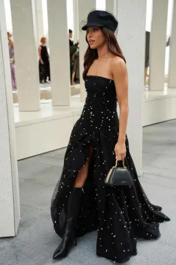 🤍🖤 NEW AJE Juniper Gown – Black & White – Size 8 strapless beaded formal maxi dress 🖤🤍 for rent on The Volte - image 2