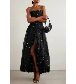 🤍🖤 NEW AJE Juniper Gown – Black & White – Size 8 strapless beaded formal maxi dress 🖤🤍 for rent on The Volte - image 3