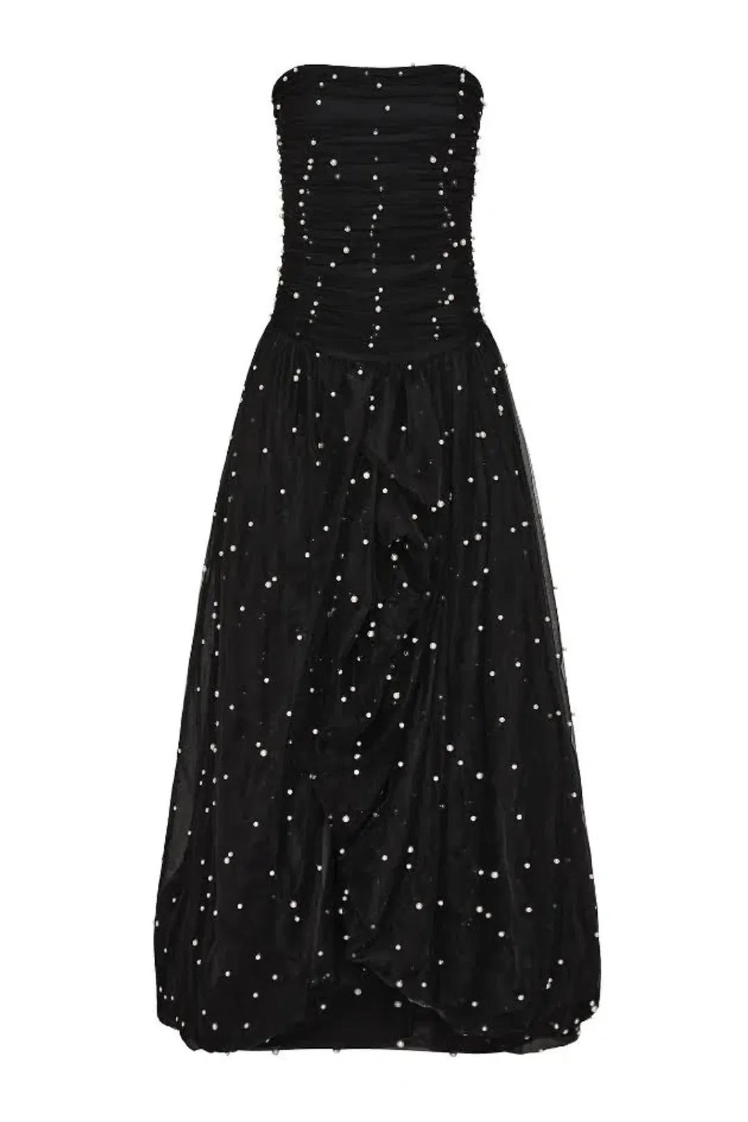 🤍🖤 NEW AJE Juniper Gown – Black & White – Size 8 strapless beaded formal maxi dress 🖤🤍 for rent on The Volte - main image