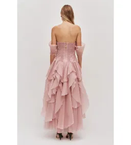 Aje Nisha Gown in Fawn Pink Size AU10 for rent on The Volte - image 3