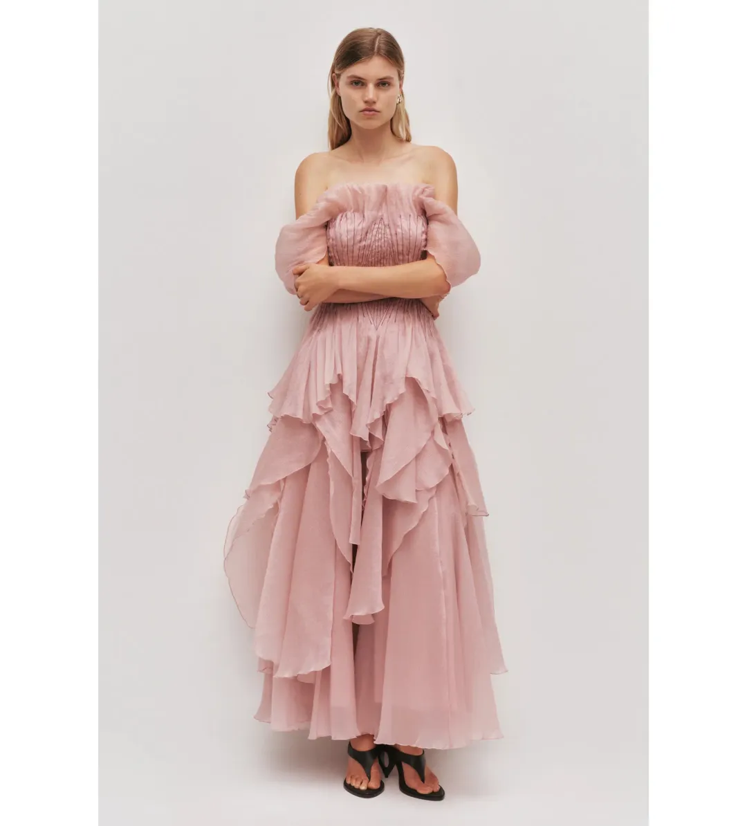 Aje Nisha Gown in Fawn Pink Size AU10 for rent on The Volte - main image