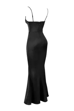 HOUSE OF CB OLIVETTE BLACK SATIN CORSET MAXI DRESS SIZE XS  for rent on The Volte - image 6