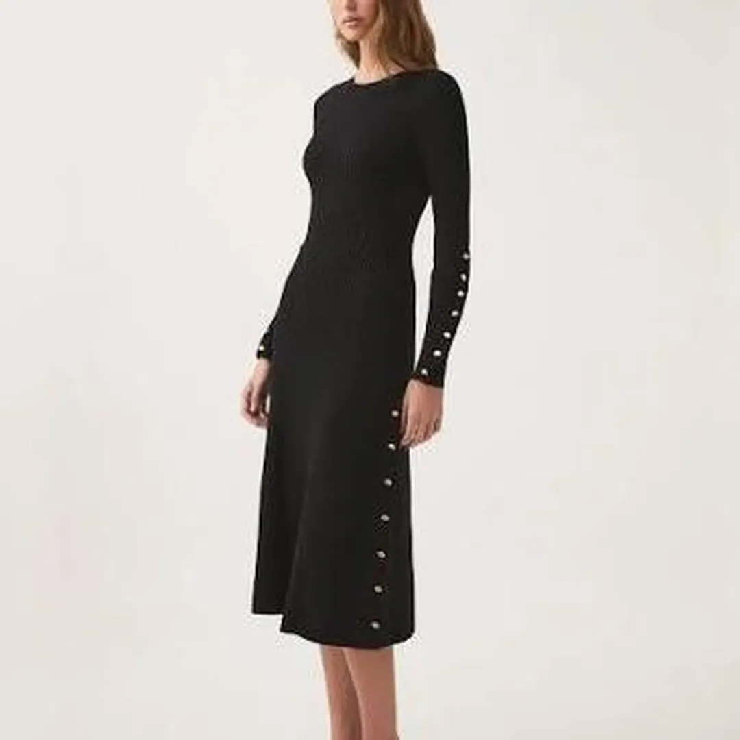 Aje Lia Midi Dress Black - Size XS  for rent on The Volte - main image