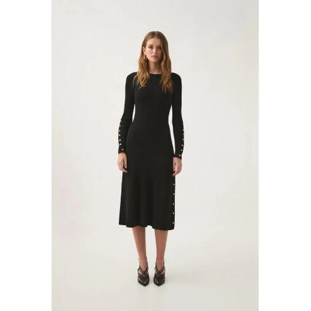 Aje Lia Midi Dress Black - Size XS  for rent on The Volte - main image