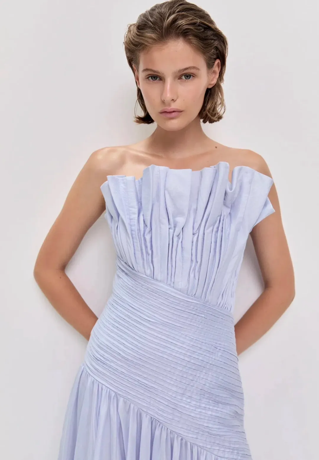 Aje Aquiline Gown Size 12 French Blue for rent on The Volte - main image
