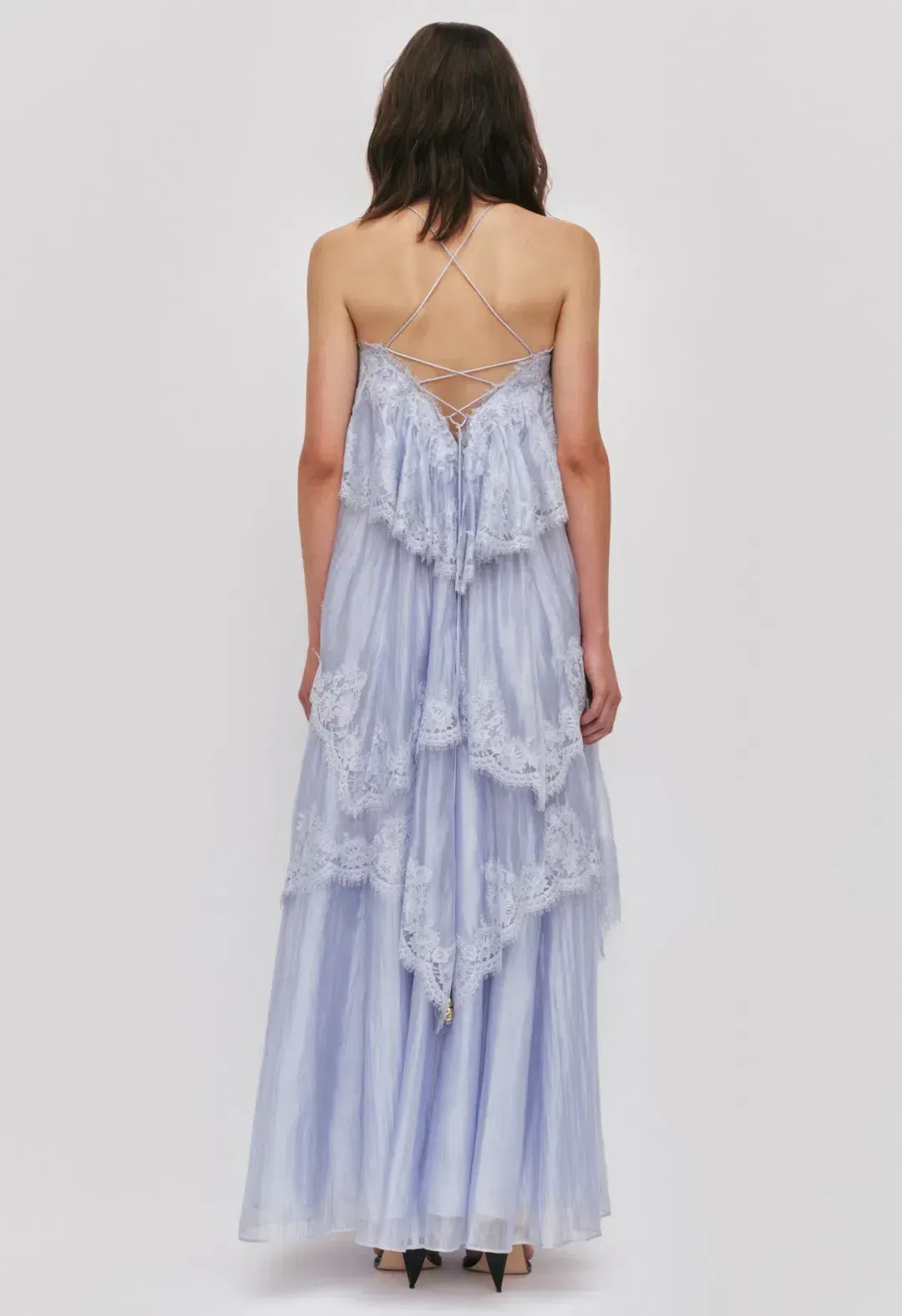 Aje Ophelia Lace Gown Size 14 French Blue for rent on The Volte - main image