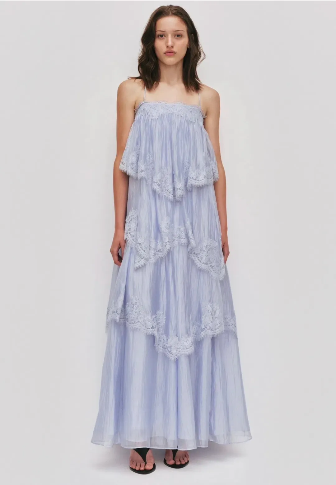 Aje Ophelia Lace Gown Size 14 French Blue for rent on The Volte - main image