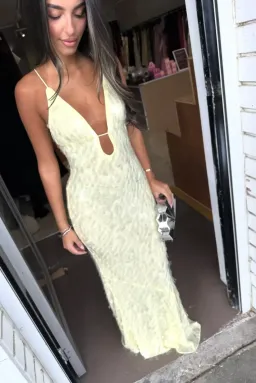 Misha Sapphire yellow gown size S for rent on The Volte - image 2