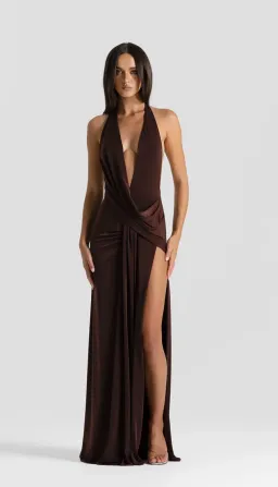 Natalie Rolt Winona Gown Espresso Size 0/AU 6  for rent on The Volte - image 1