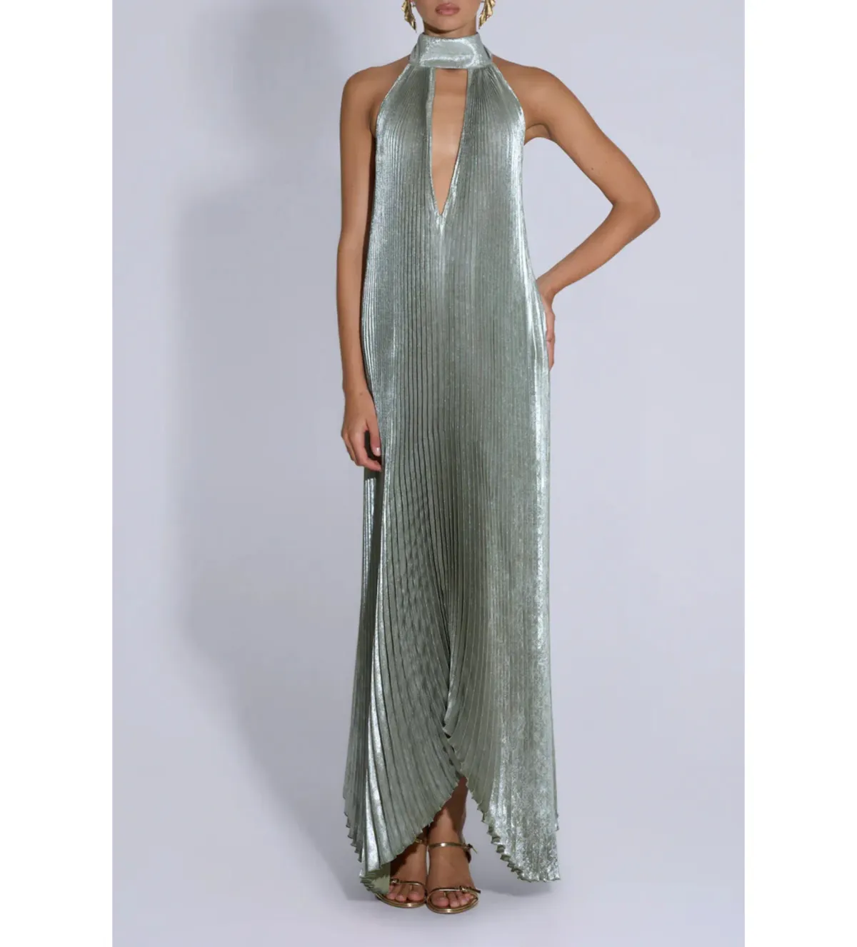 L'idee Opera Gown Sage Shimmer Size 8 for rent on The Volte - main image